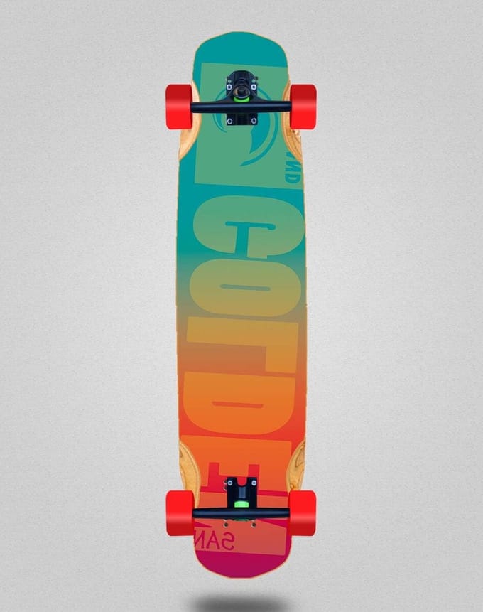 Longboard Skateboard - Compleet board - Cruisen & Transport - Bamboe constructie - 38 inch - Goud Zand