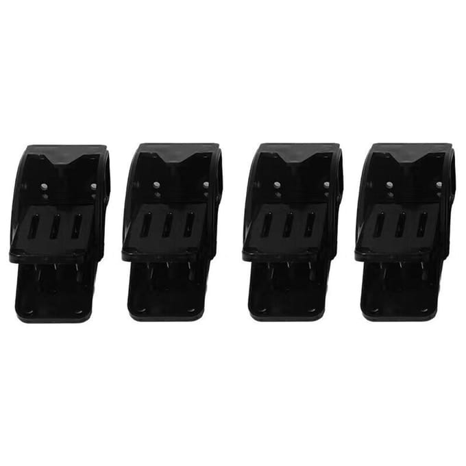 Pinces de lavage pour tapis de sol de voiture, 4 pièces, support robuste pour coussinets de pieds, Clips de fixation muraux polyvalents noir