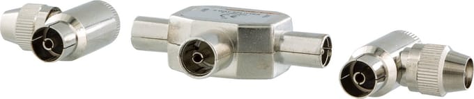 Q-Link Coax Splitter TV 2 Male/ Female Haaks