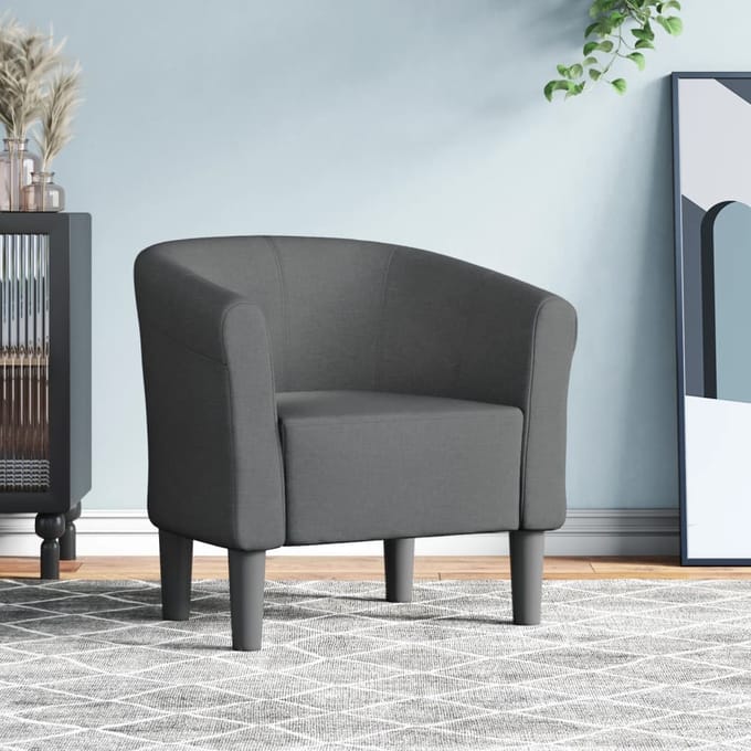 Vidaxl Clubfauteuil, Donkergrijs, Bekleed met Stof