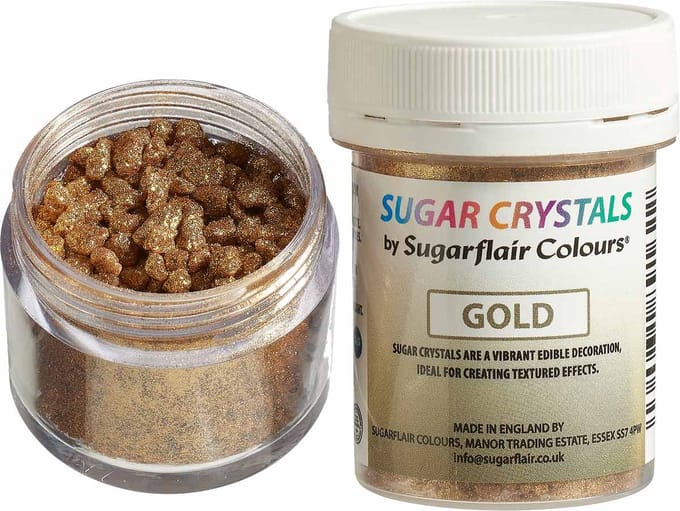 Sugarflair Suikerkristallen - Goud - 40g - Eetbare Taartdecoratie