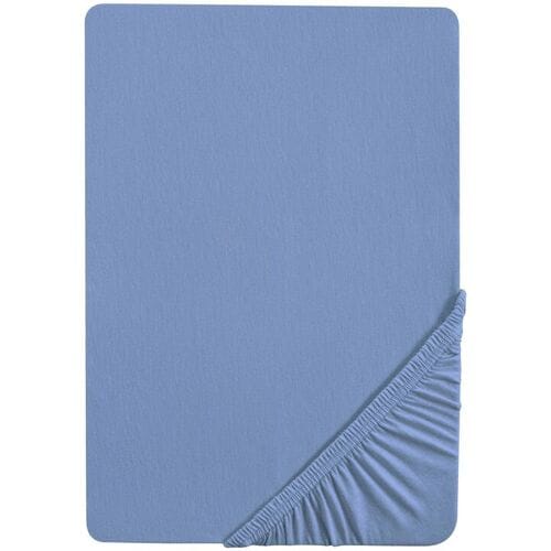 BIBERNA Jersey hoeslaken (Blauw, 90-100 x 200 cm)