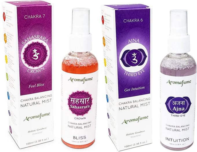 Aromafume Chakra Spray Duo - Ajna en Sahasrara spray - Chakra Luchtverfrisser 6e en 7e Chakra - Derde oog spray - Kruinchakra