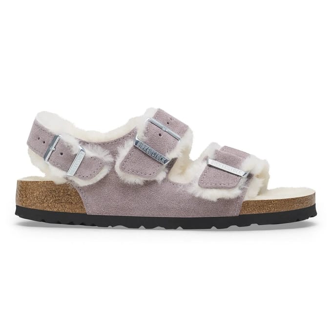 Dames muiltjes Birkenstock Milano Suede Shearling Suede Leather/Fur