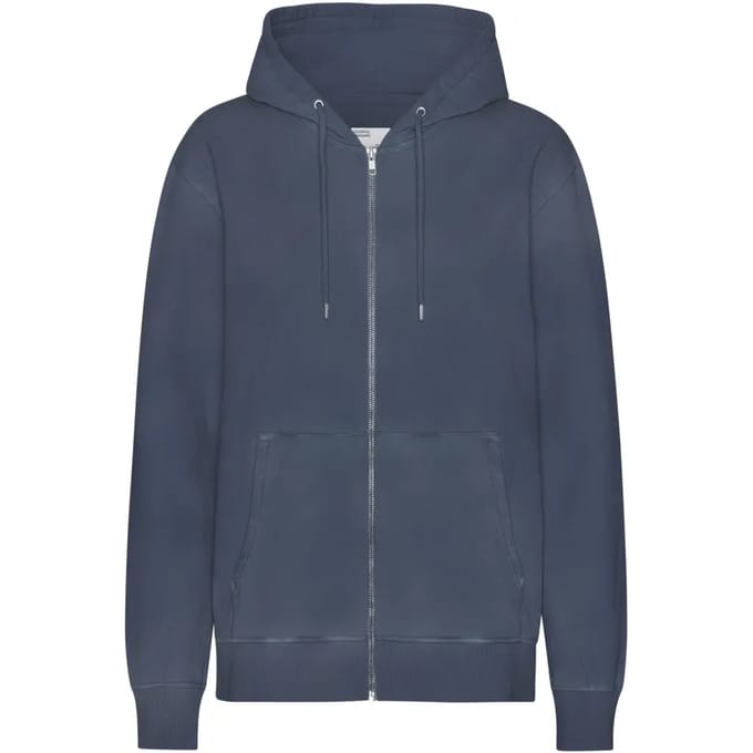 Hooded sweatshirt met rits Colorful Standard Classic Organic Neptune Blue