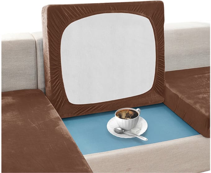 Meble odNowa - Velours Bankhoes - Bruin - 50-65 cm