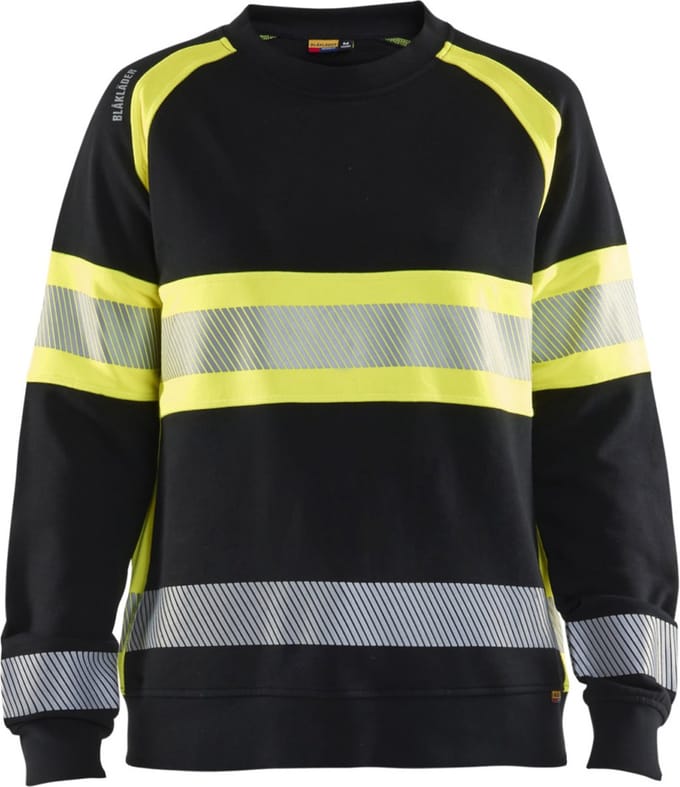 Blaklader 3409-1158 Dames Sweatshirt High Vis - Zwart/High Vis Geel - M