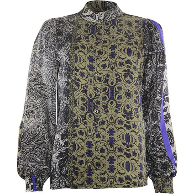 Poools blouse 333229 - Olive/Black