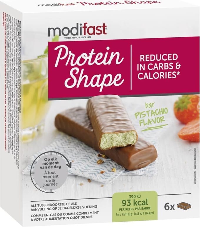 Modifast Protiplus Reep Chocola Pistache Voordeelverpakking