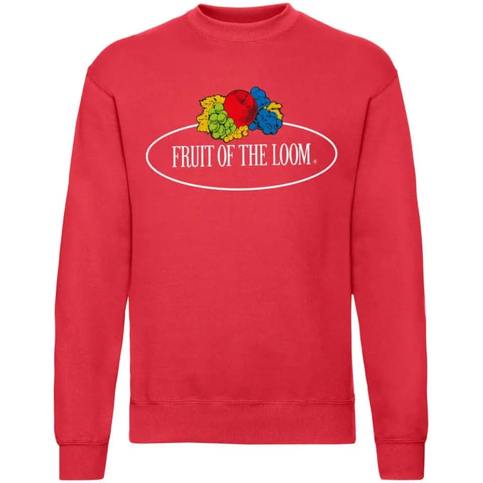 Sweatshirt Fruit of the Loom Vintage Large Logo Print