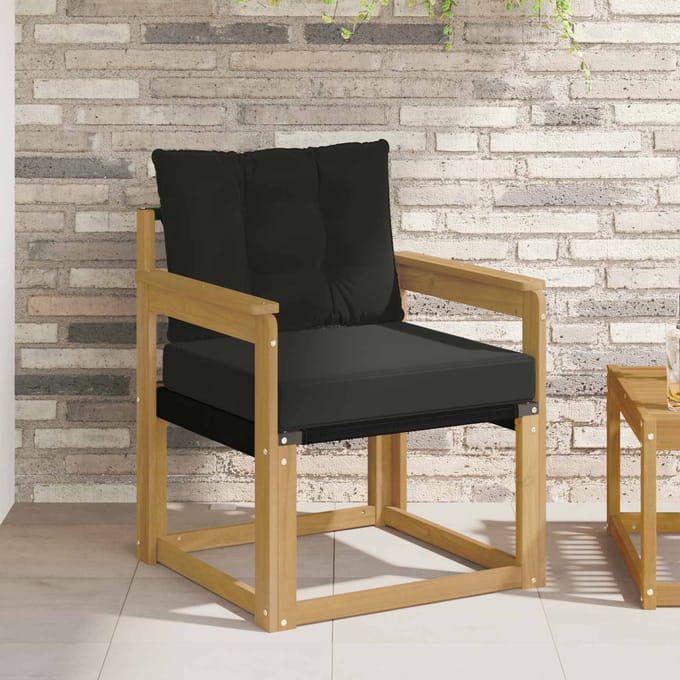 vidaXL - Buitensofa - Massief - Acaciahout - en - Textilene - Wit