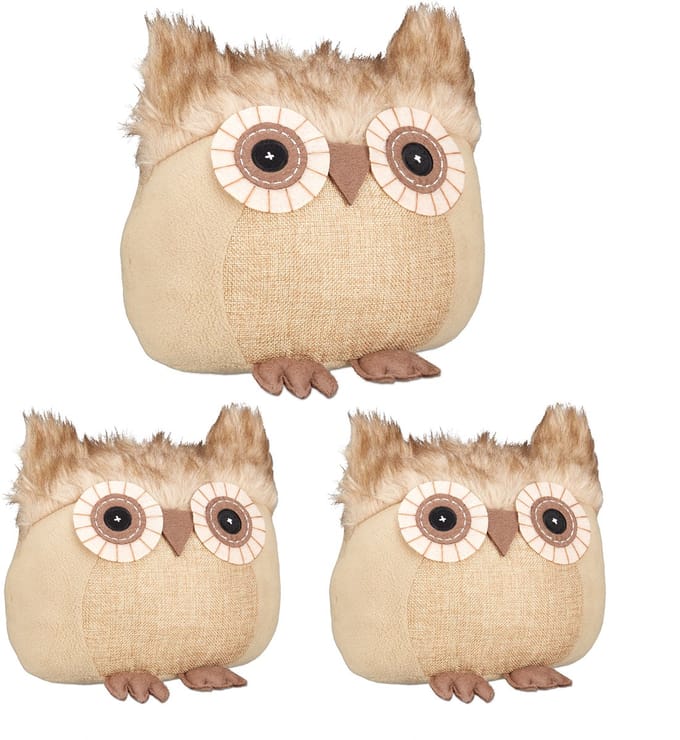 3x deurstopper uil - deurbuffer - deurstop - deurhouder - stof - decoratie