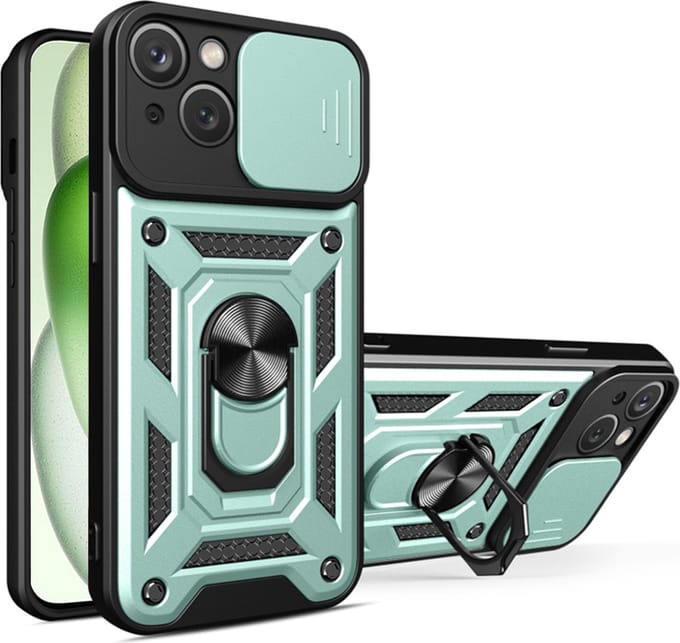 Hoesje geschikt voor Apple iPhone 15 Plus - Techsuit Camshield Back Cover - Groen