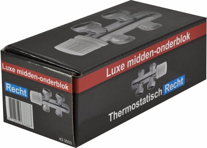 Saqu thermostatisch onderblok recht chroom