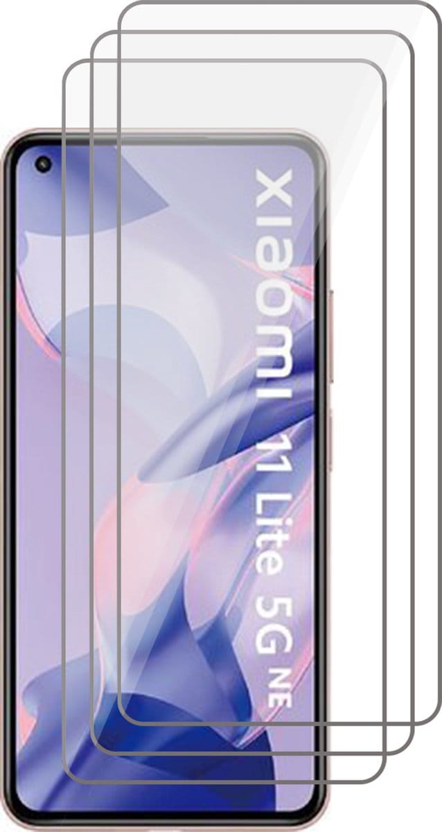 Screenprotector geschikt voor Xiaomi Mi 11 Lite - Screen Protector Glas - 3 stuks