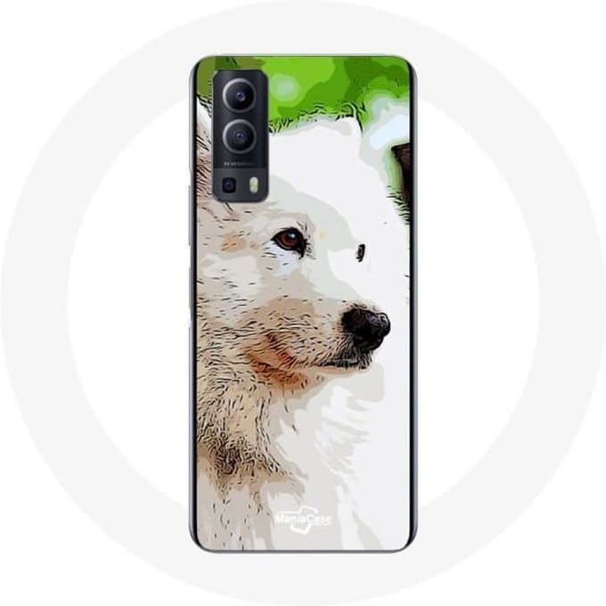 Vivo Y72 hoesje Samojeed Hond Wit wit