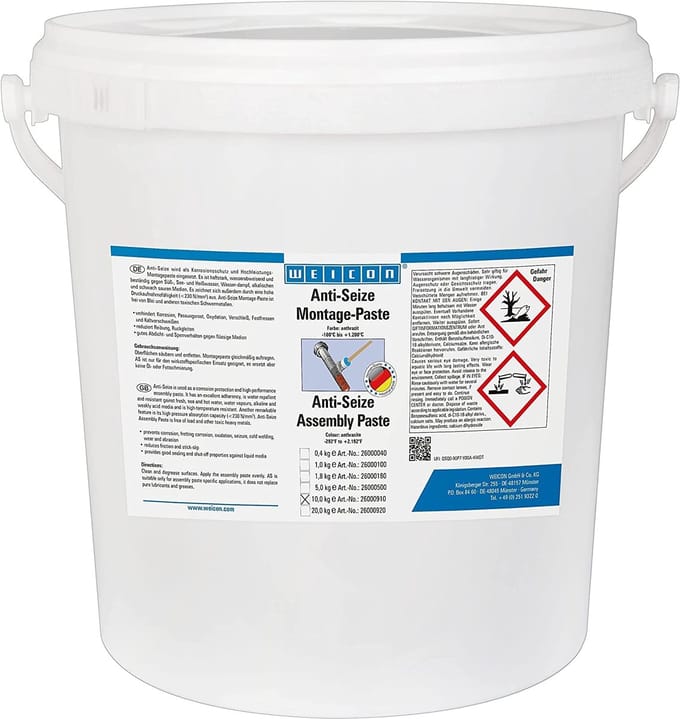 WEICON Anti-Seize Montagepasta – 10 kg – Hittebestendig tot 1400°C