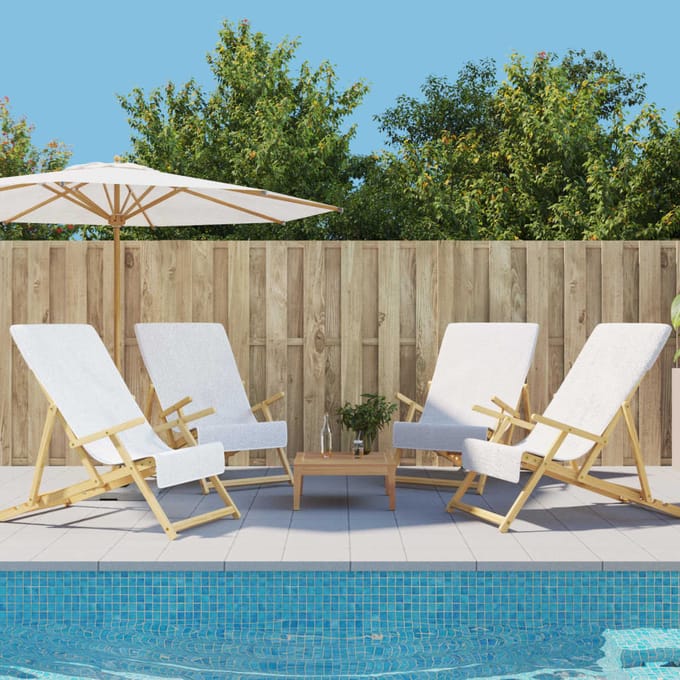 vidaXL - Strandhanddoeken - 4 - st - 400 - g/m² - 60x135 - cm - stof - wit
