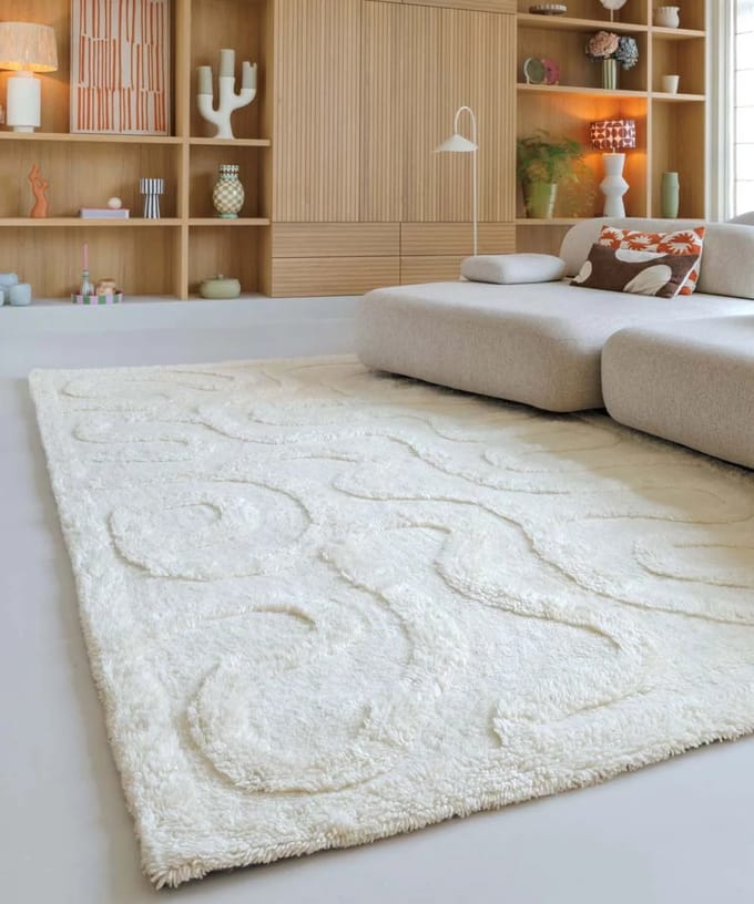 Design vloerkleed - Tjørne Bris ivoor 300x400