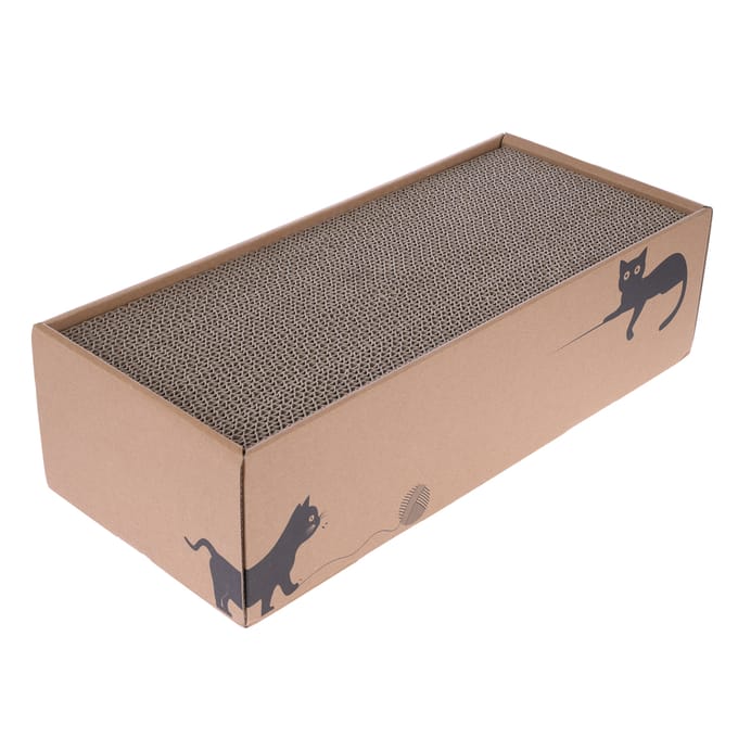 zooplus Basics box met 4 krabplanken 44x20x12,5cm kat