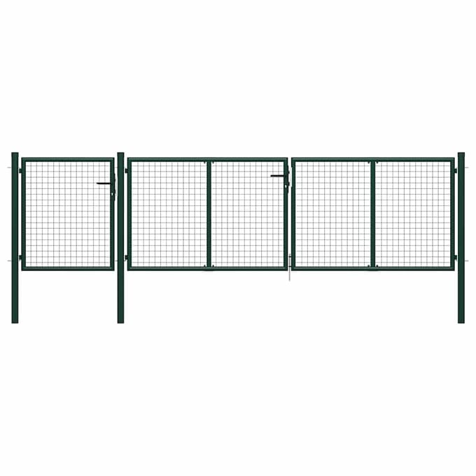 vidaXL Tuinpoort staal 400x75 cm groen