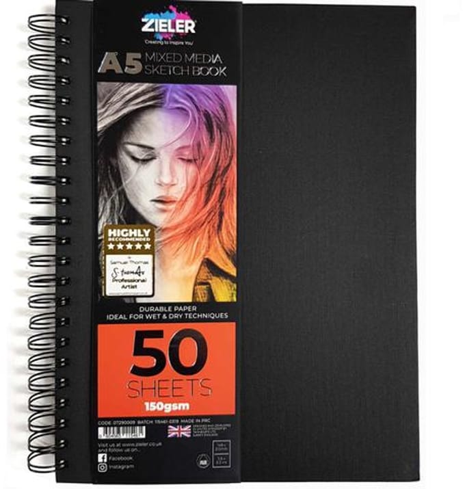 Zieler Mixed Media Hardback A5 Spiraal 150Gram