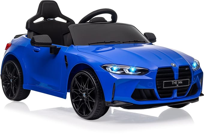 Danky Auto - Sportauto - Elektrische Kinderauto 12V - Blauw - Afstandsbediening - Bluetooth & LED - 3-8j
