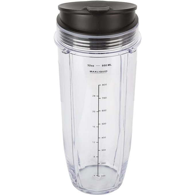 32oz Vervangbeker met Deksel Compatibel voor Nutri Ninja Blender Juicer Accessoires white