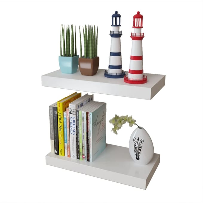 vidaXL - Wandplanken - 4 - st - 40 - cm - wit