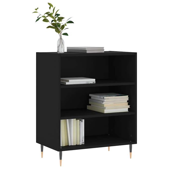 vidaXL - Dressoir - 57x35x70 - cm - bewerkt - hout - zwart