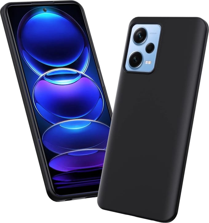 Flexibele achterkant Silicone hoesje Zwart Geschikt voor: Xiaomi Redmi Note 12 Pro+/12 pro plus 4G/5G