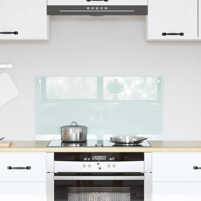vidaXL - Keuken - Spatscherm - Wit - 80 - x - 40 - cm - gehard - glas