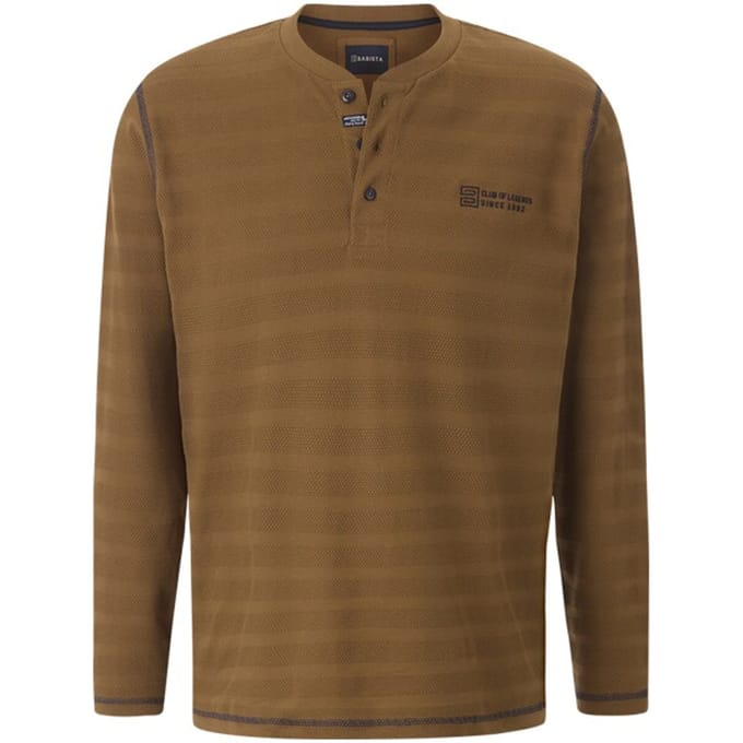 Babista herren Shirt Met Lange Mouwen - 60/62 - bruin - Plus Size