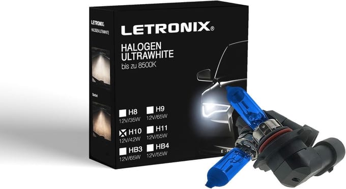 2x Extreem Witte H10 Autolampen 12V Koud Wit 8500K Xenon-Look E-Keurmerk