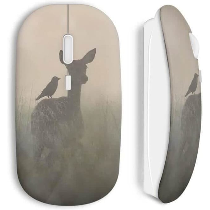 Souris sans fil - Faon - Biche romantique - USB - Compatible Mac et PC - WiFi