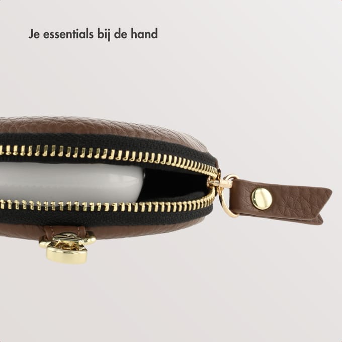 Selencia Mini Pouch - Sleutelhanger Telefoontasje - Mocha Brown