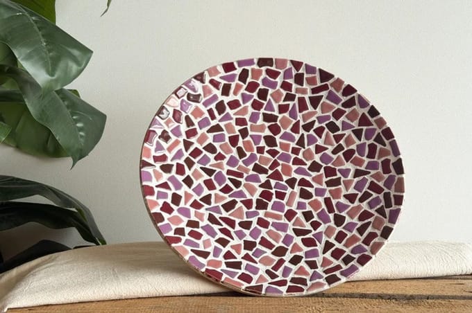 Little Creations mozaïek schaal DIY set oud-roze creatief knutselpakket.