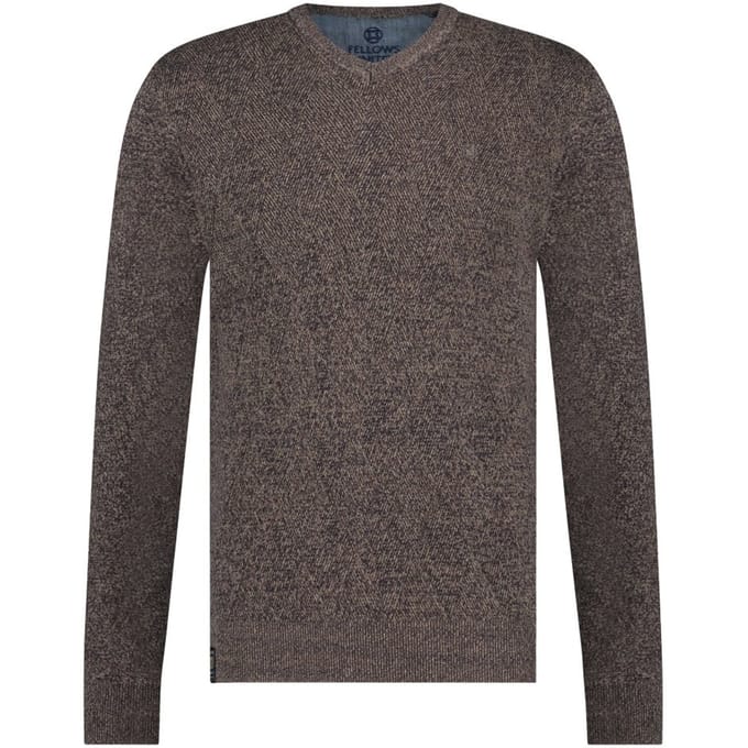 Fellows United Pullover v-neck argyle fantasy Brown (32.1120 - 141)