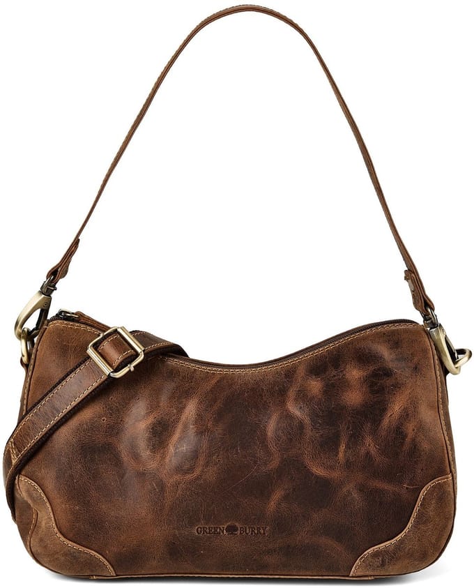 GREENBURRY schoudertas Vintage Crossbody Bag Brown bruine