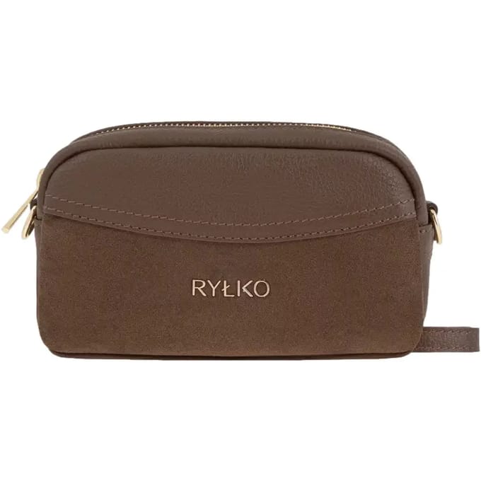 Klein leren en suède handtas voor dames Ryłko