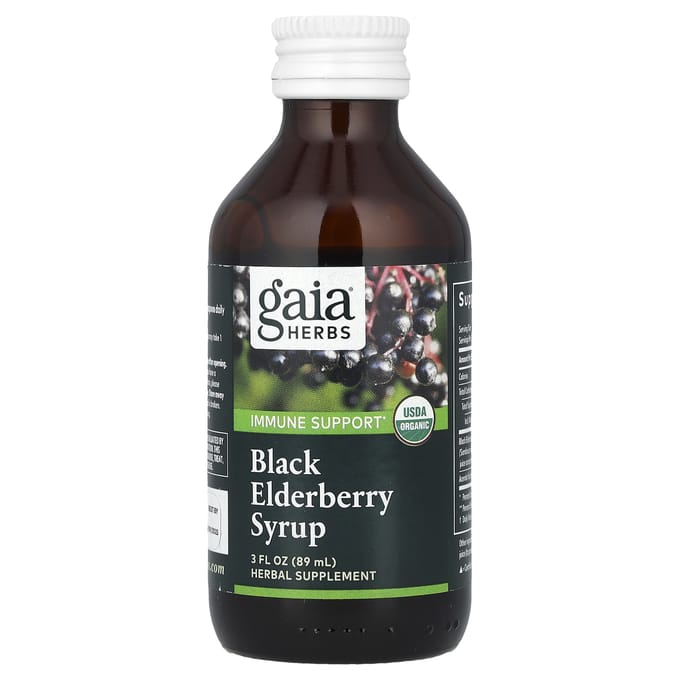 Gaia Herbs, Sirop de Sureau Noir, Force Immunitaire, 3 fl oz (89ml)