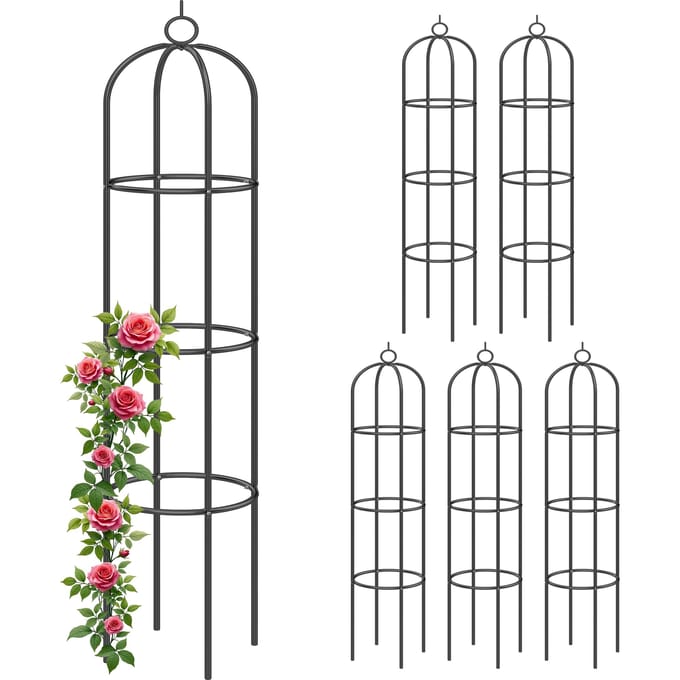 Gardebruk Plantenzuil - Set van 6 Metaal 200x40cm - Zwart