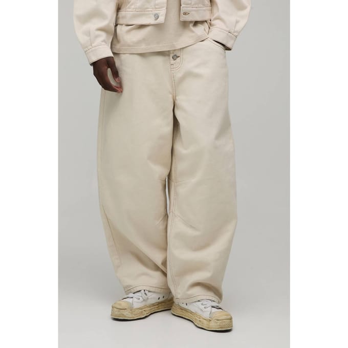 Barrel Fit Co-Ord Jeans | Ecru | Size 50