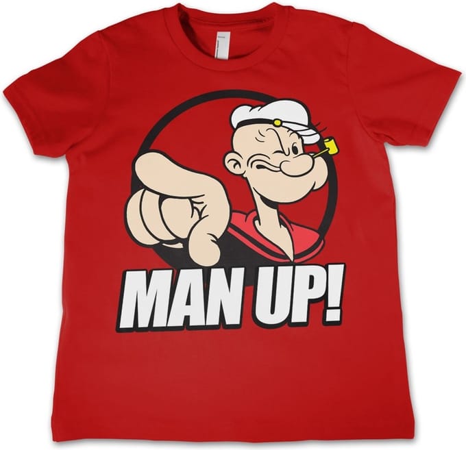 Popeye Man Up! Kinder-T-shirt Rood