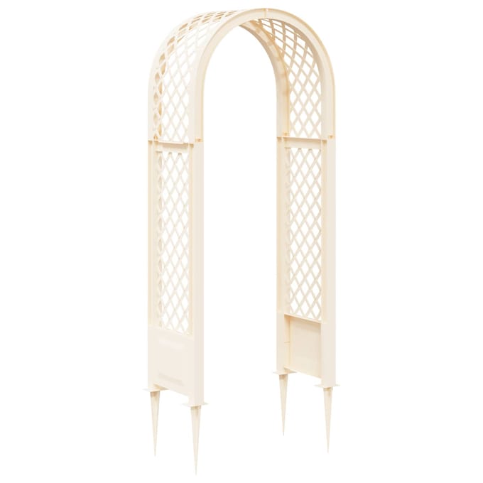 vidaXL - Rozenboog - met - Spikes - Wit - 97 - x - 43 - x - 218 - cm - PP