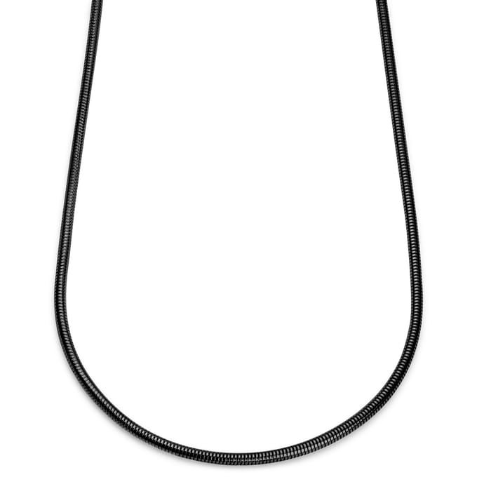Essentials | 4 mm Gunmetal Zwarte Ketting met Slangenschakels