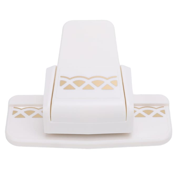 Randpons Multifunctioneel Draagbaar Papierknutsel Randsnijder Kant Embossing Papierpons voor Scrapbook Wenskaart white