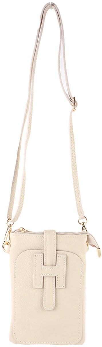 Echt lederen handtas Vika - Made in Italy - Beige