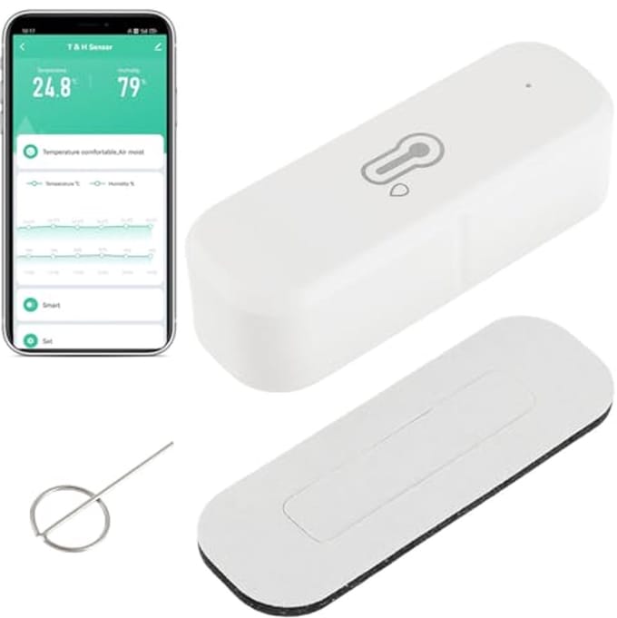 Slimme WiFi Temperatuur- en Vochtigheidssensor met App en Stemassistent