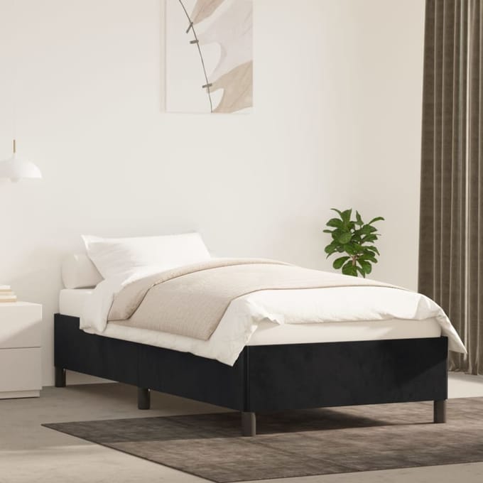 vidaXL - Bedframe - fluweel - zwart - 90x200 - cm